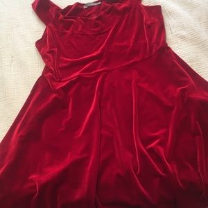 Velvet off the shoulder skater dress